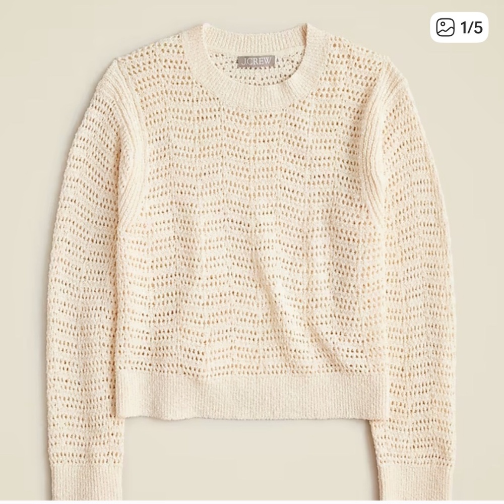 J Crew Pointelle Crewneck Sweater